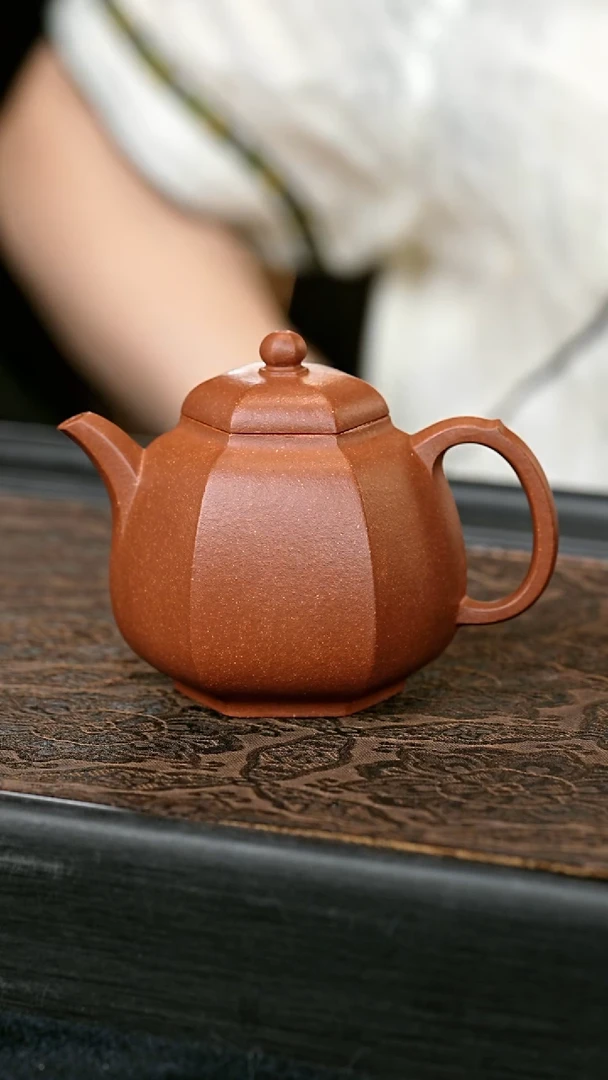 茶壶紫砂全手六方静乐 一物见春
