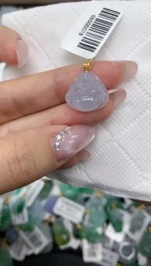 颈饰18K金镶嵌翡翠a货百元一下同包裹多件发出的只收取一单运费