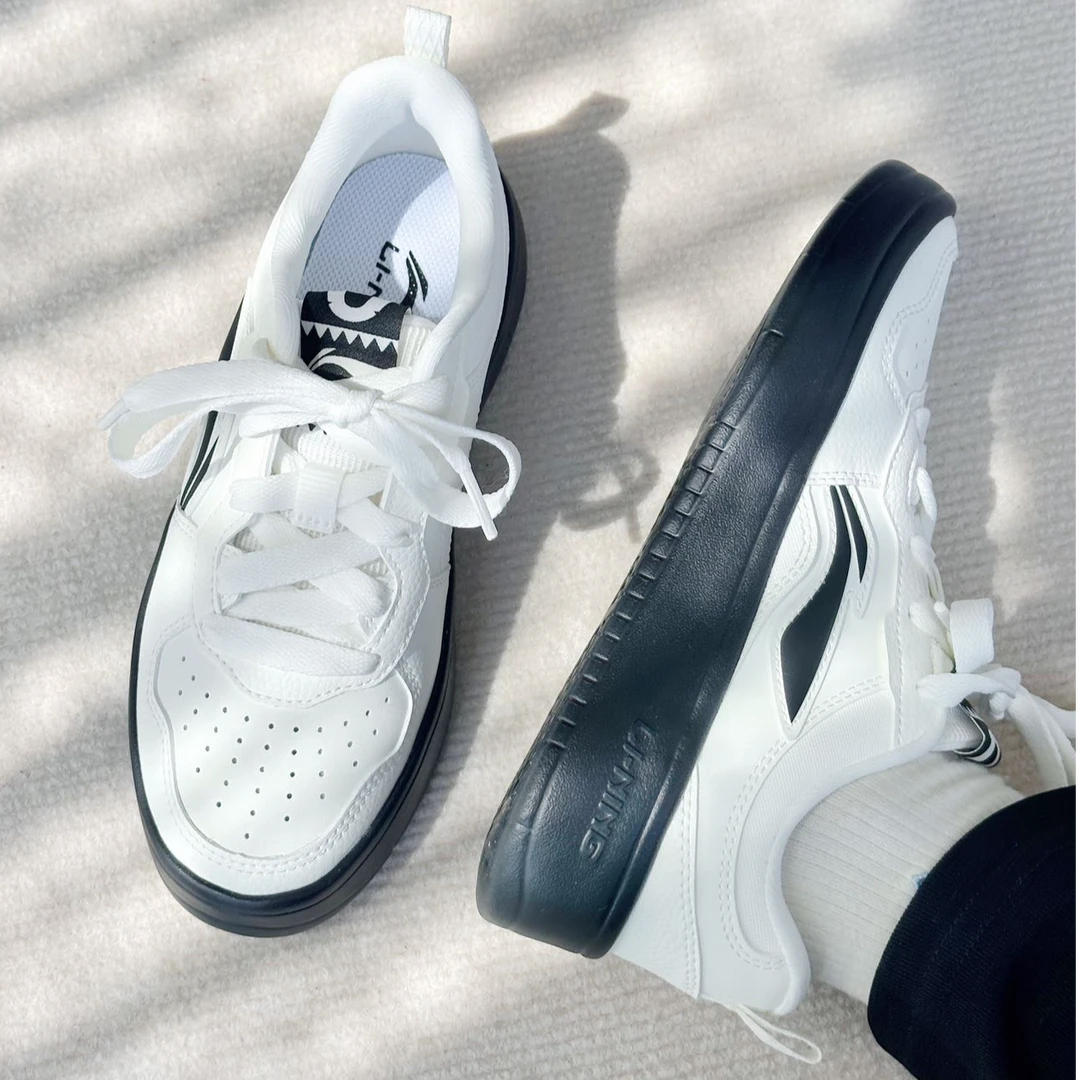 李宁初云女鞋板鞋2025夏季新款低帮舒适透气学生运动休闲百搭女鞋