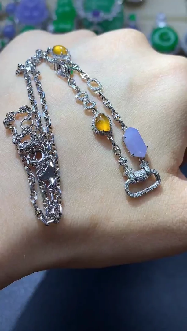 颈饰18K金镶嵌翡翠108中国好珍宝