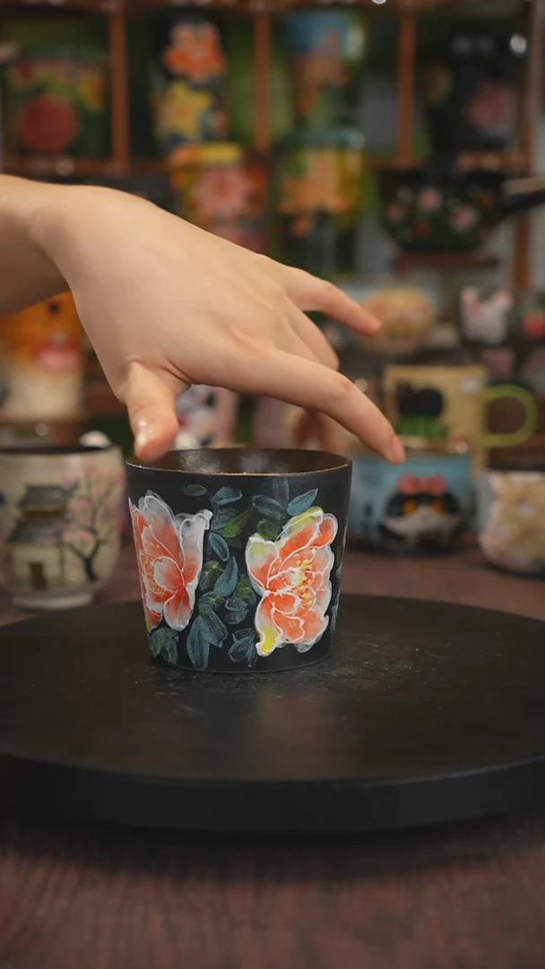 紫砂油画手绘釉下彩