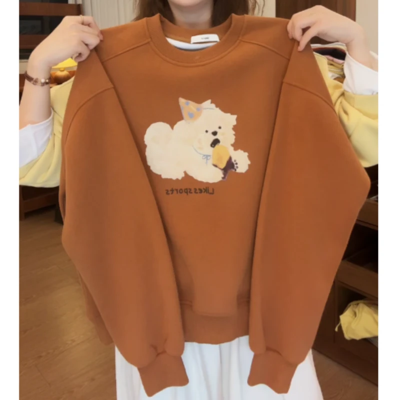 【番薯小狗】韩系落肩女常规可爱ins百搭卫衣LK2505953