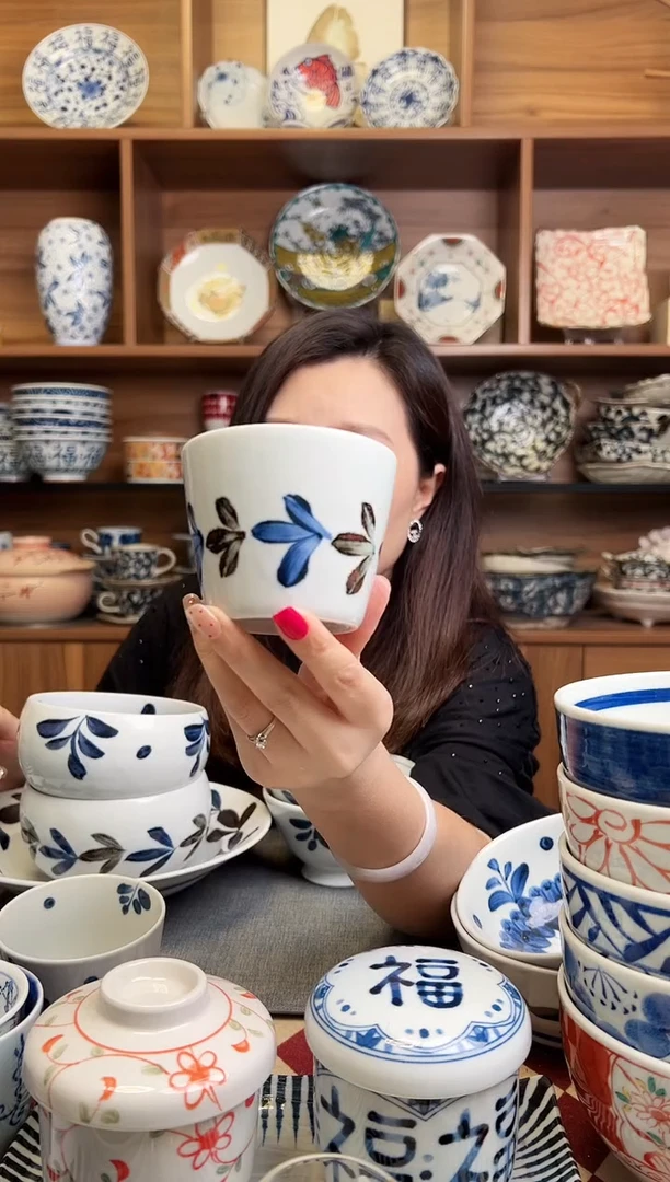 瓷片波蔦手握杯190ml