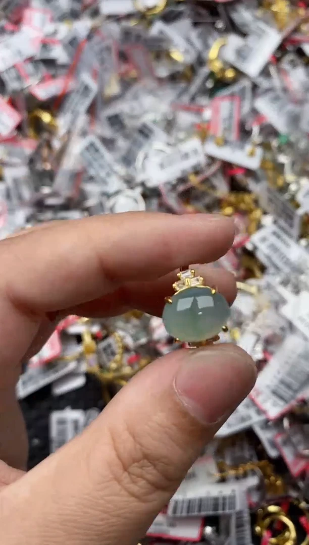 【闪购商品】翡翠戒指银S925镶嵌77777----7