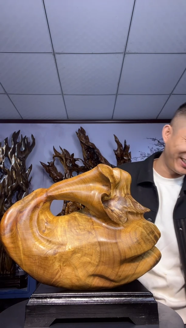 金丝楠木雕款海*金丝楠木工艺品摆件