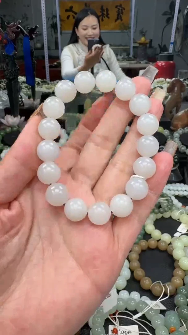 未镶嵌手串和田玉烟紫卡12