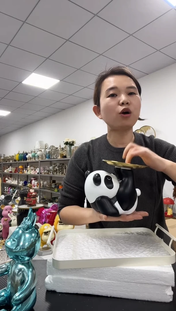 树脂胖哒熊猫托盘