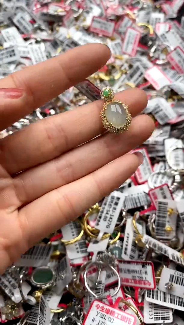 【闪购商品】翡翠戒指银S925镶嵌44444444    8