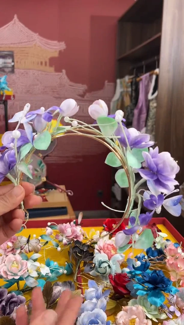 【闪购商品】刺绣非遗绒花（发饰）