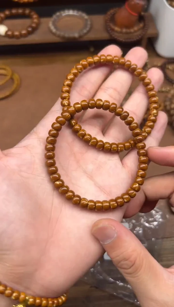 手串紫金鼠A073 57黄皮算盘 实心