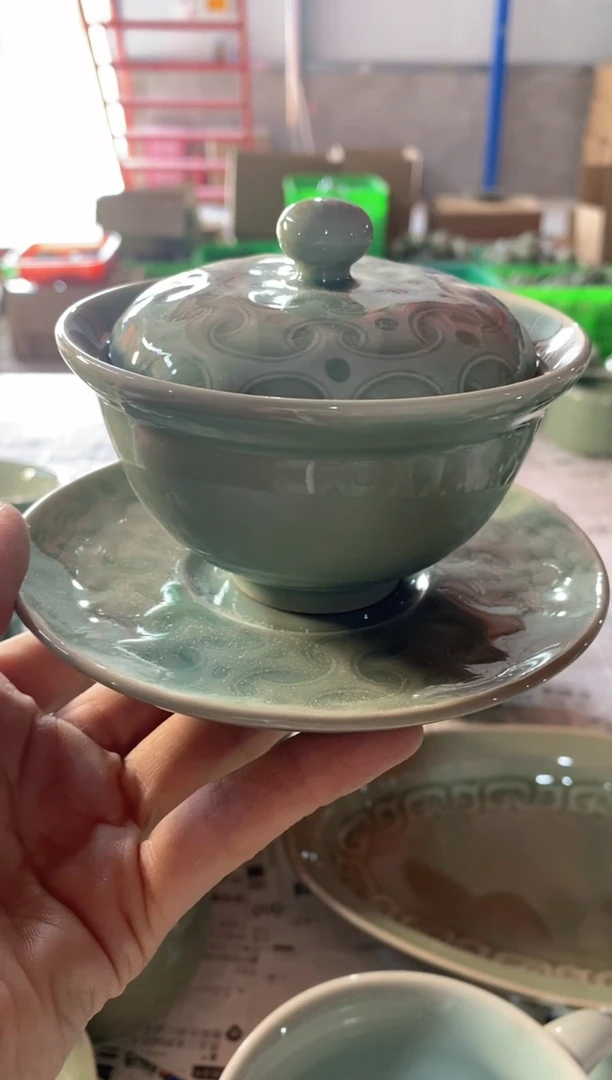 青铜鄂三才盖碗 微瑕处理XG001