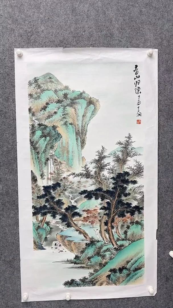 国画李纲-8平尺-山水国画-金