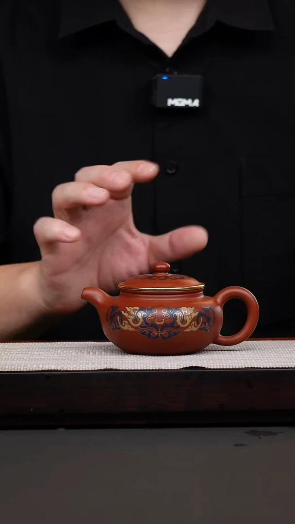 茶壶紫砂韩惠琴·大红袍珐琅彩仿古