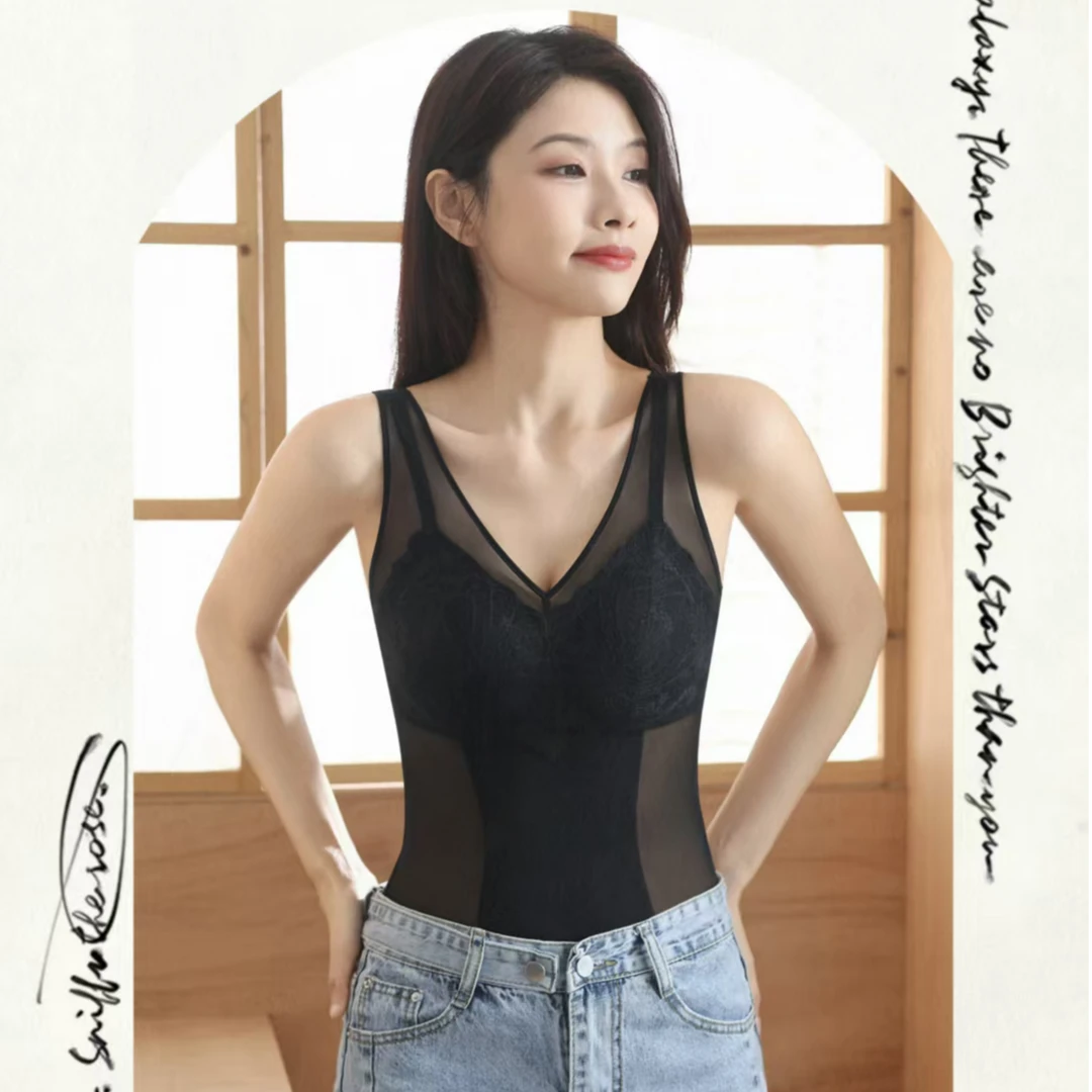 T01体雕塑型宽背心桑蚕丝美背文胸一体天然乳胶内衣65238