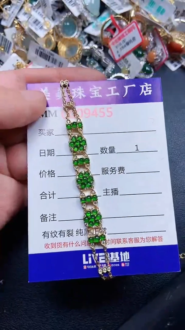 颈饰银S925镶嵌翡翠9455