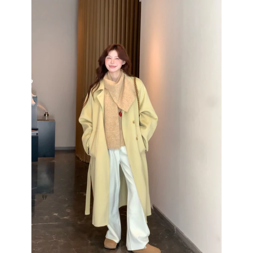 美静 显瘦气质澳洲羊毛大衣XMZH2341