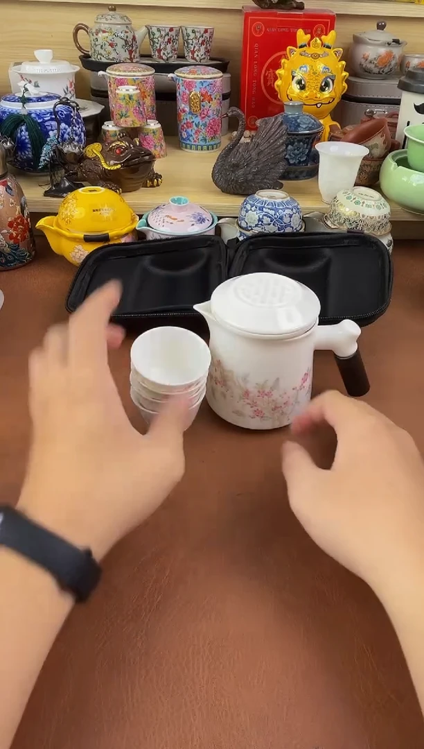 陶瓷茶具摆件旅行套组