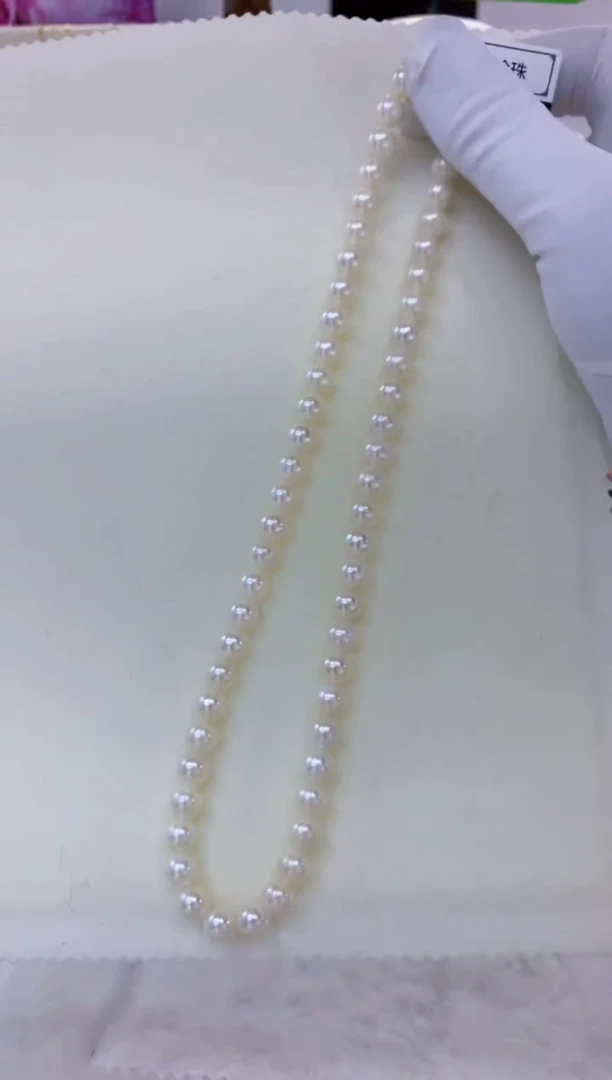 银S925镶嵌海水珍珠商品7-8满珠链