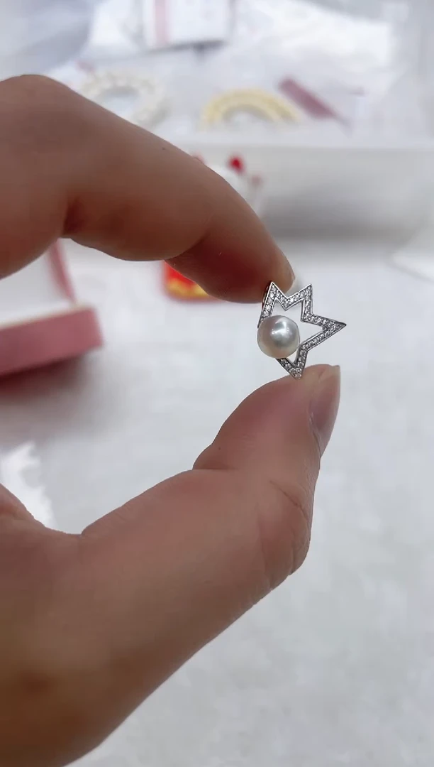 【闪购商品】海水珍珠戒指银S925镶嵌海水珍珠戒指