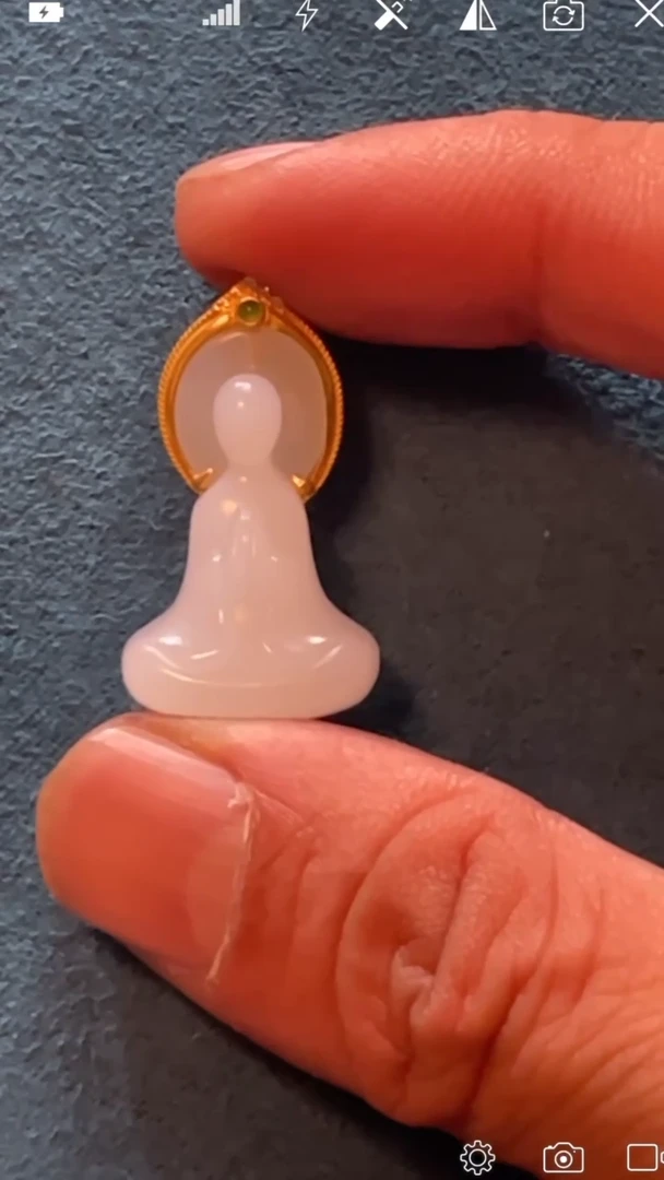 【闪购商品】和田玉HSS-.-II18K金镶嵌无相佛吊坠