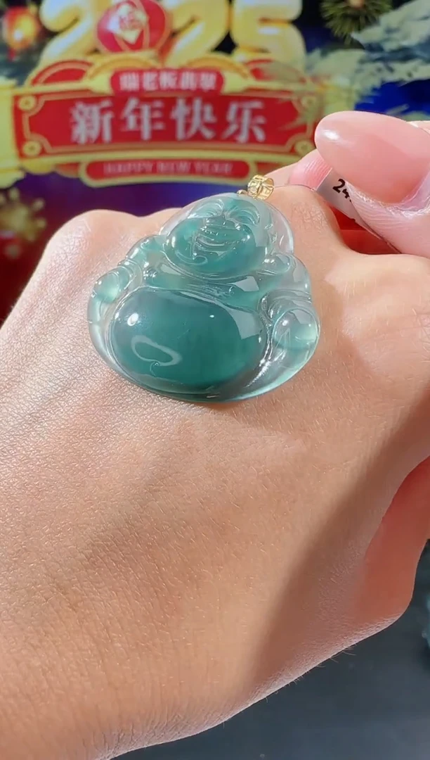 【闪购商品】翡翠吊坠(不含链)18K金镶嵌佛公配扣头多样性发一