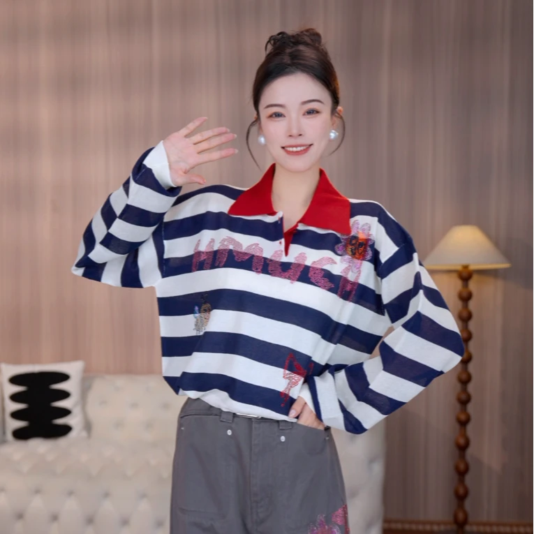 TCH私服秋款烫钻时尚休闲百搭舒适针织衫女T75C09E5033轻奢tch