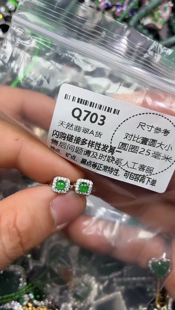 颈饰未镶嵌翡翠Q703耳扣