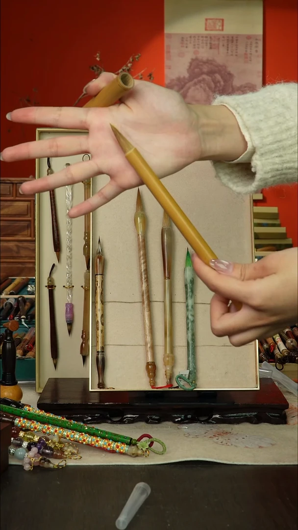 125号闪孤品高货毛笔链接 清水试笔 蘸墨不退