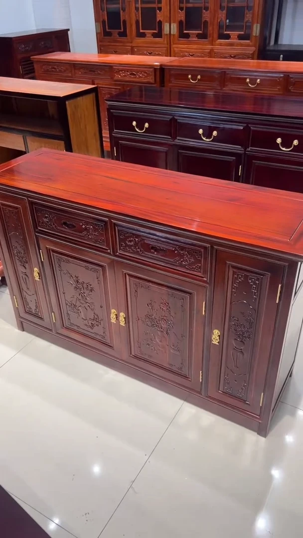 花梨木类书柜偷****闲福利款非酸4门餐边柜餐边柜