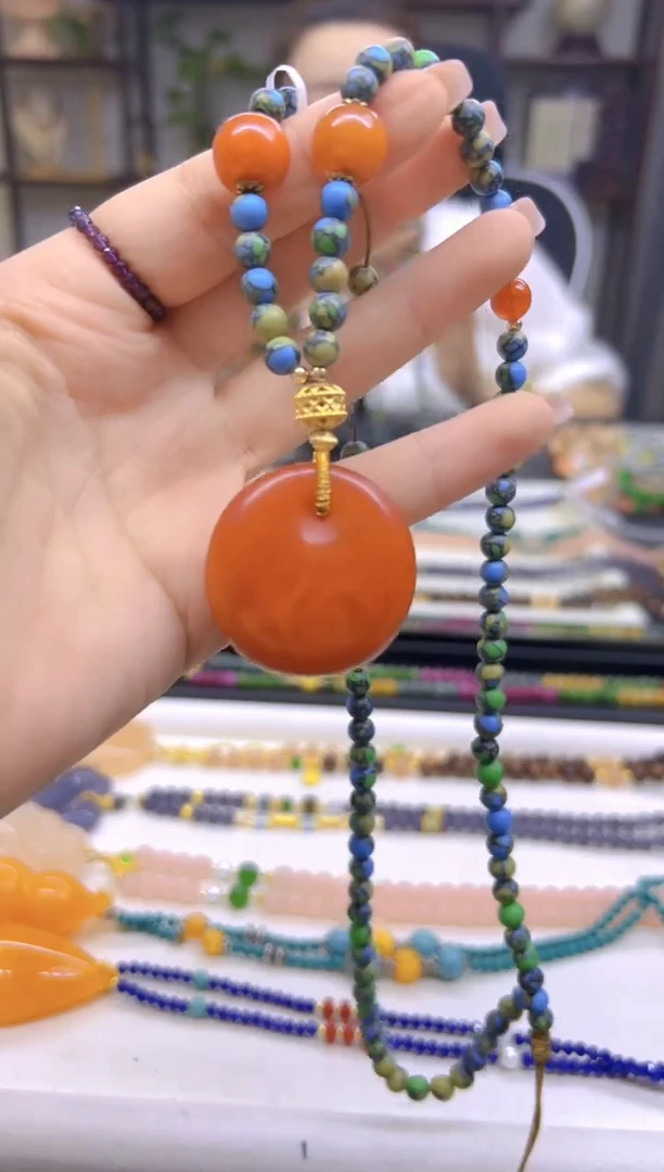 未镶嵌毛衣链蜜蜡DIY款M12