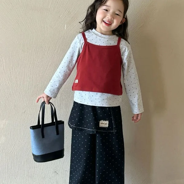 【Rainbow】2025春款韩版洋气点点三件套-66023