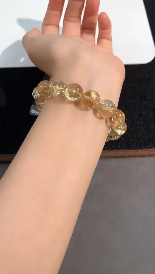 水晶手链未镶嵌53号BT利姆利亚黄阿赛单圈13mm