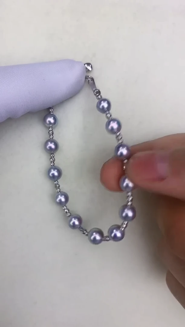 18K金镶嵌DA海水珍珠 GD150 手链 6-7