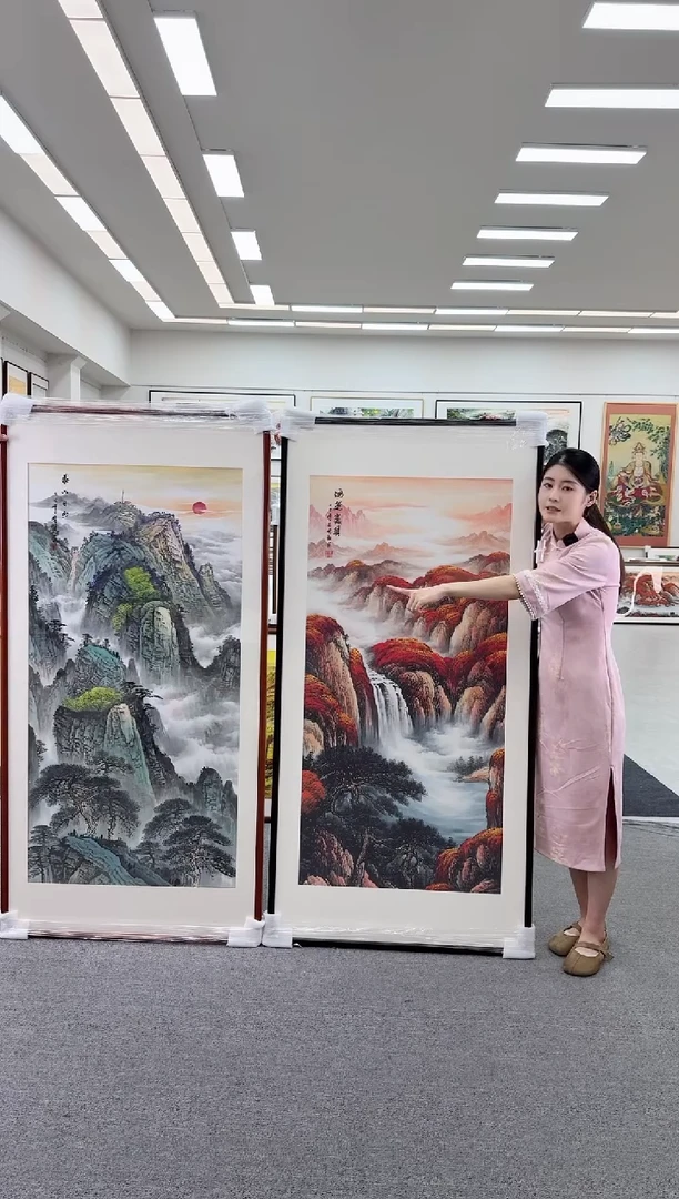 国画手绘  泰山日出  172*85