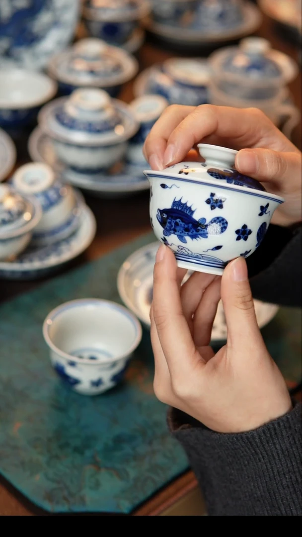 其他陶瓷桃花鲑鱼盖碗