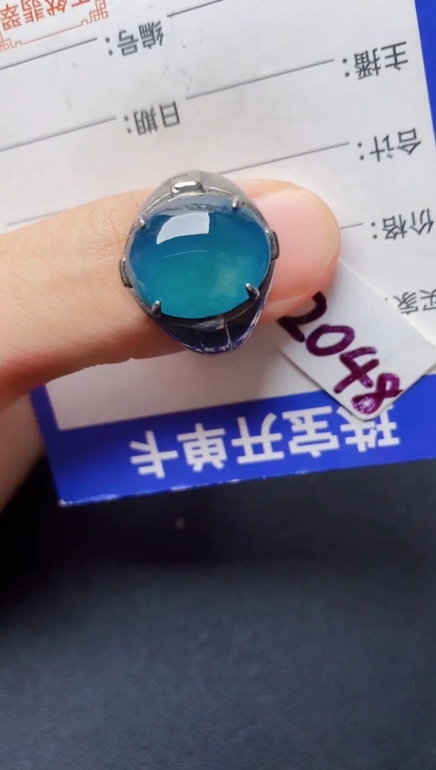 翡翠戒指银S925镶嵌2222222