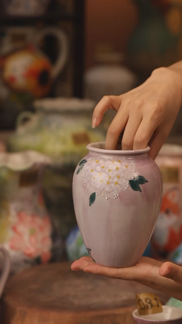 陶瓷472景德镇设计师手作花器摆件侘寂风