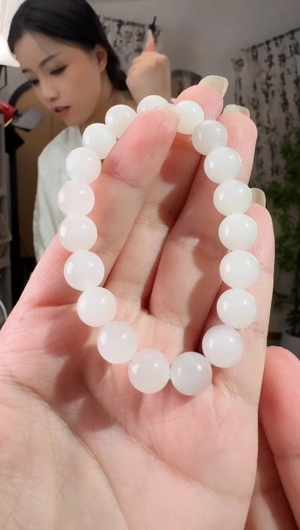 未镶嵌手串和田玉白玉手串 10mm