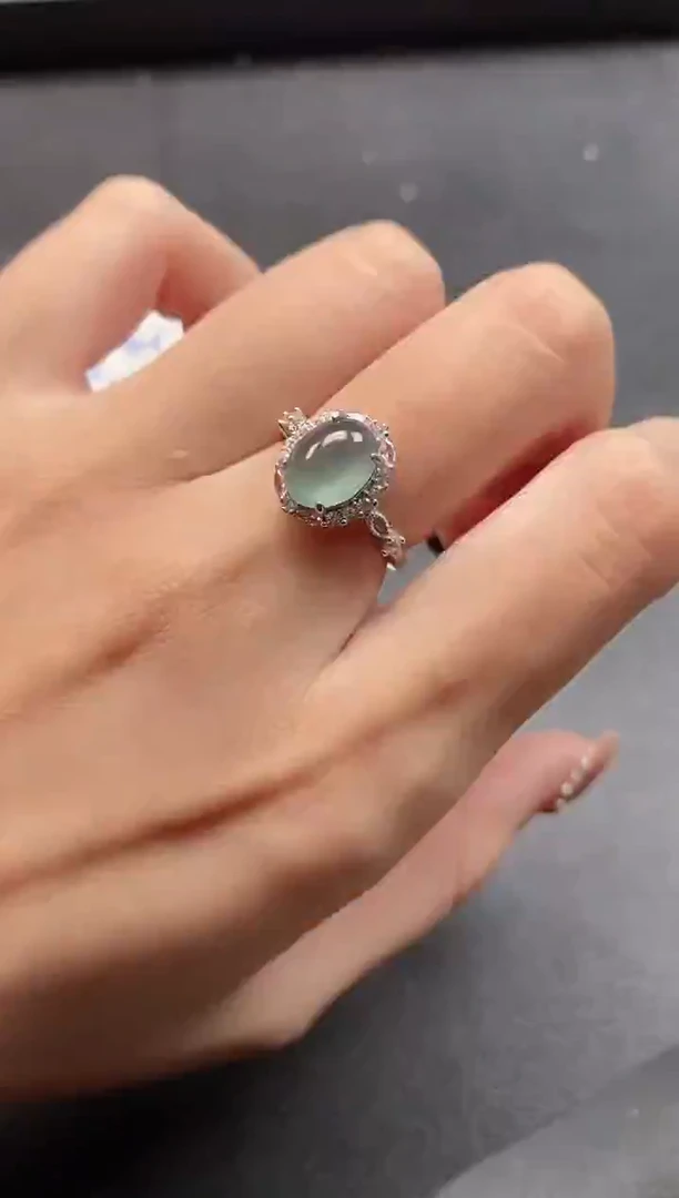 银S925镶嵌戒指翡翠54511