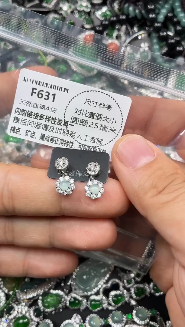 颈饰未镶嵌翡翠F631耳钉