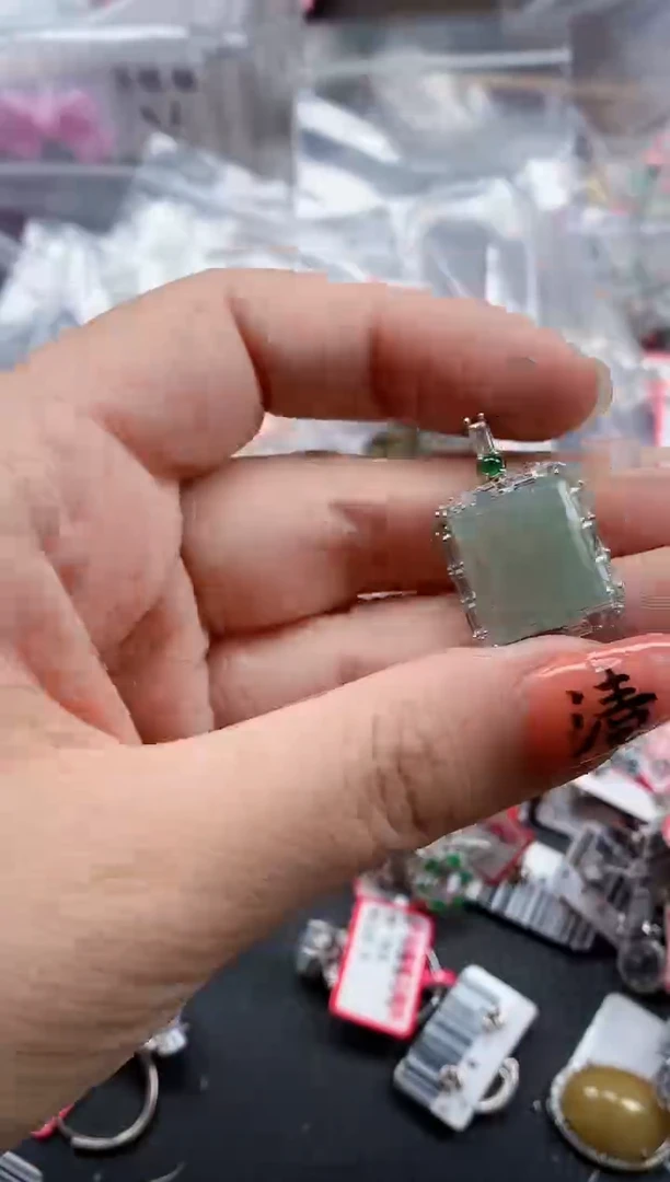 银S925镶嵌戒指翡翠天然A货缅甸翡翠