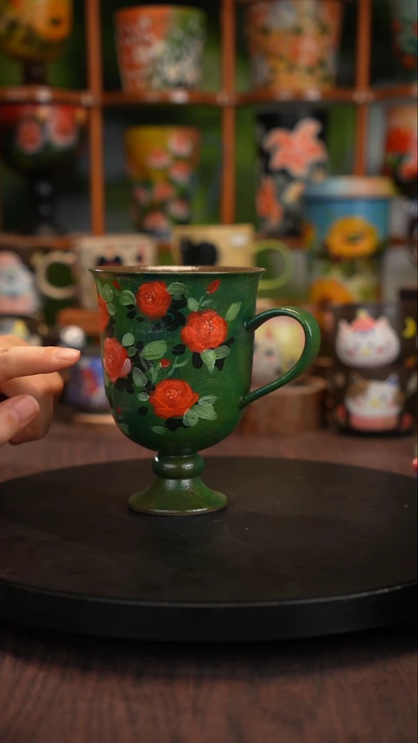 釉下手绘陶瓷紫砂杯