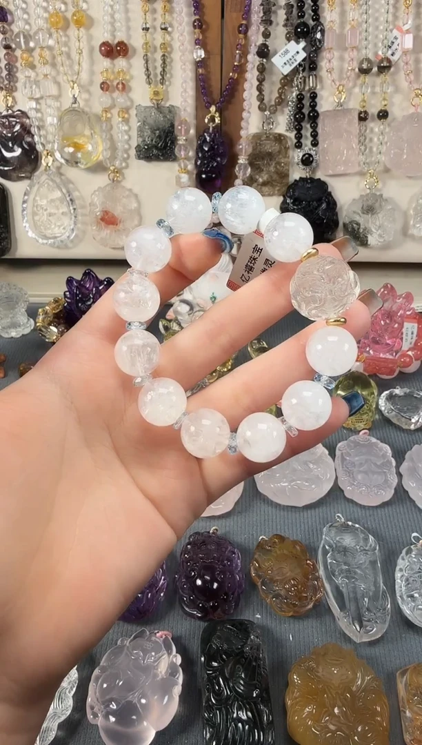 未镶嵌手链水晶白幽灵