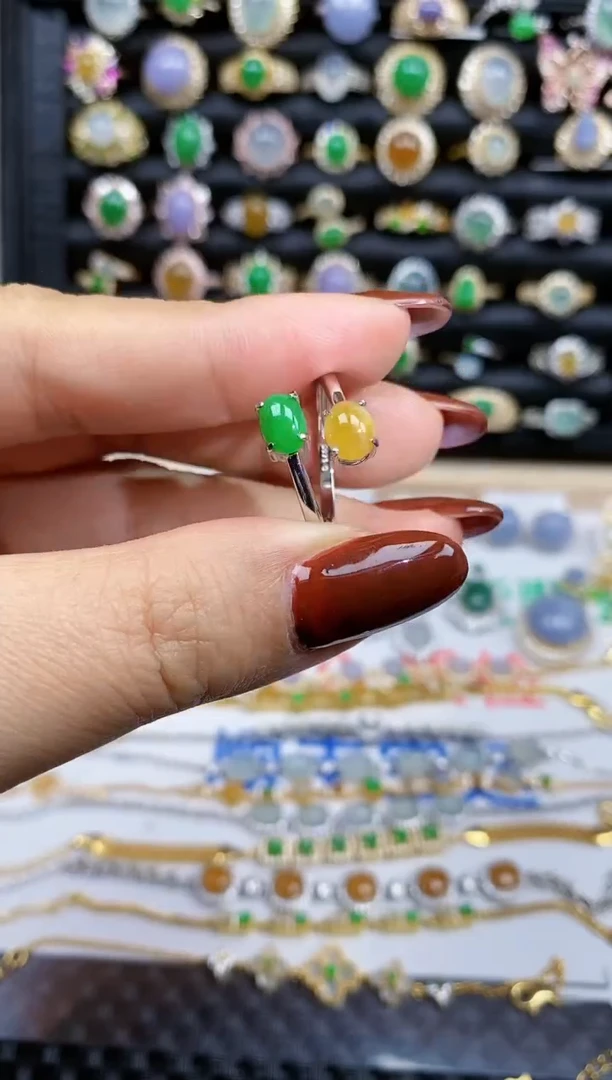 银S925镶嵌戒指翡翠81