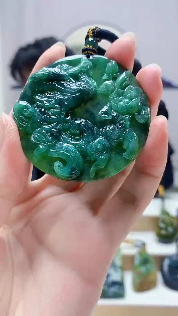 未镶嵌定制翡翠5060zm-毛货挂件10凤凰