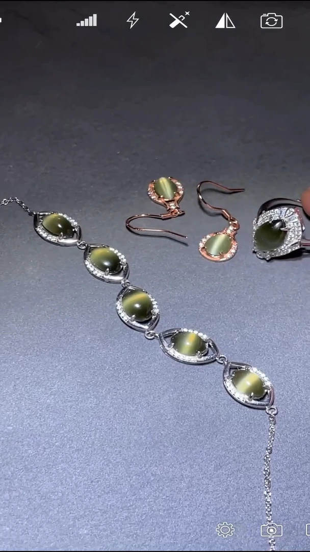 定制和田玉联*LS   手链+戒指+耳钉一对