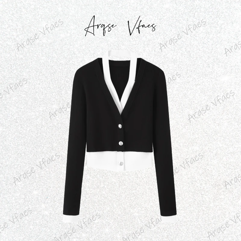 [ARQSEVFAES正品]—2025秋冬针织衫时尚气质设计款假两件-50218132