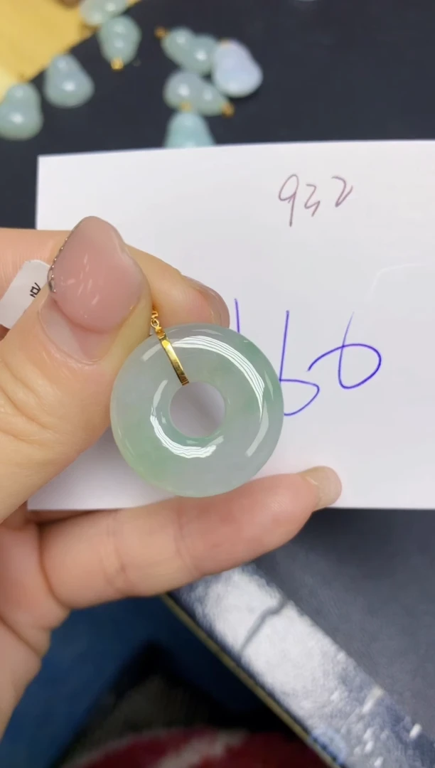 【闪购商品】翡翠挂件18K金镶嵌 天然翡翠A货