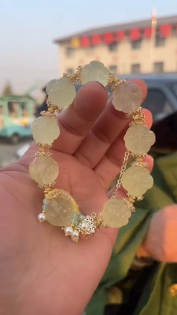 【闪购商品】黄晶手链未镶嵌天然DIY手串多样性发一16mm