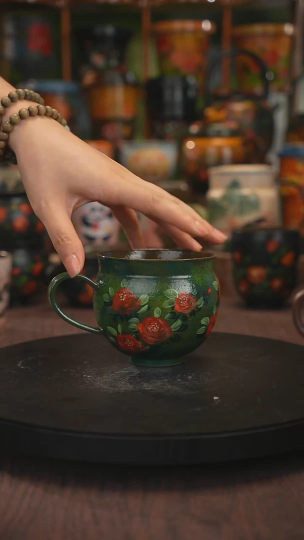 紫砂油画手绘釉下彩